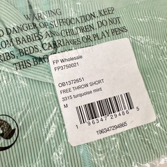 Free People Movement NWT Free Throw Shorts Mint Turquoise Medium Crossover - Picture 8 of 8